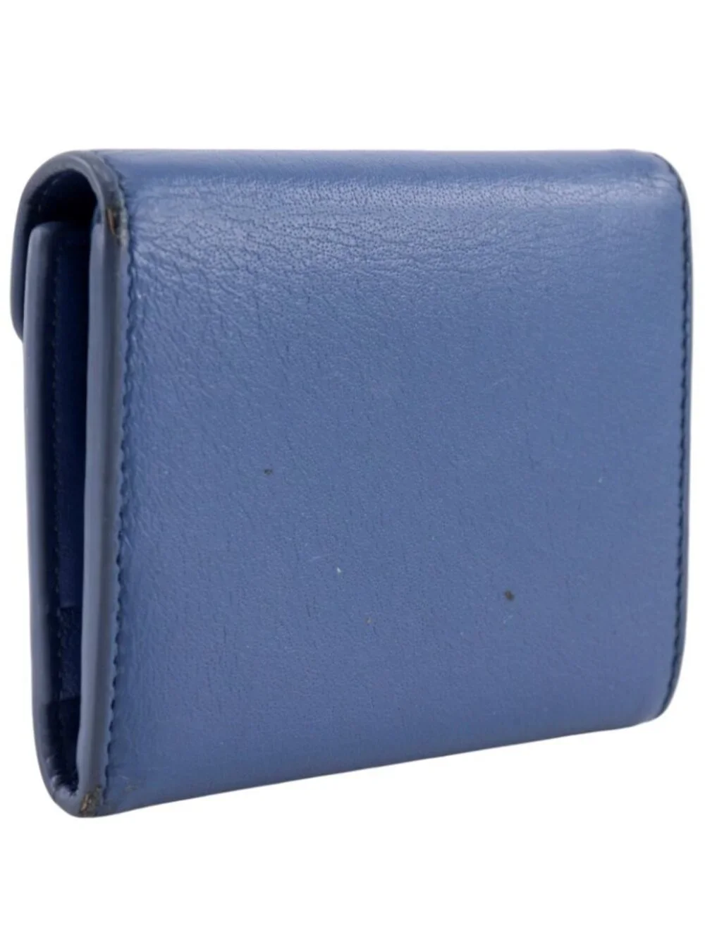 Balenciaga Paper Mini Wallet Leather Blue Bifold